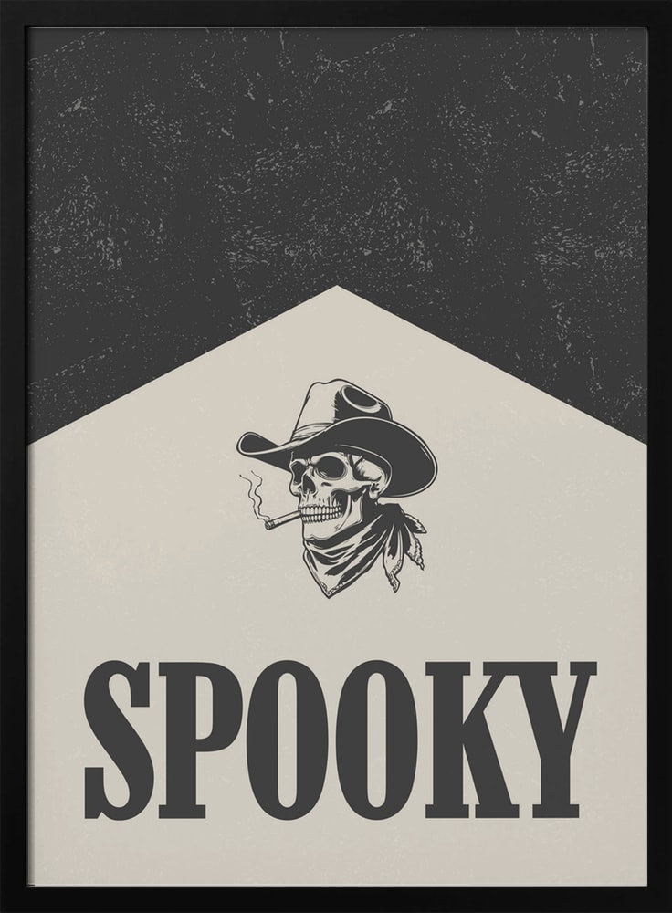 Spooky Cowboy Skull Halloween Wall Art Print – Gothic Skull Halloween Poster