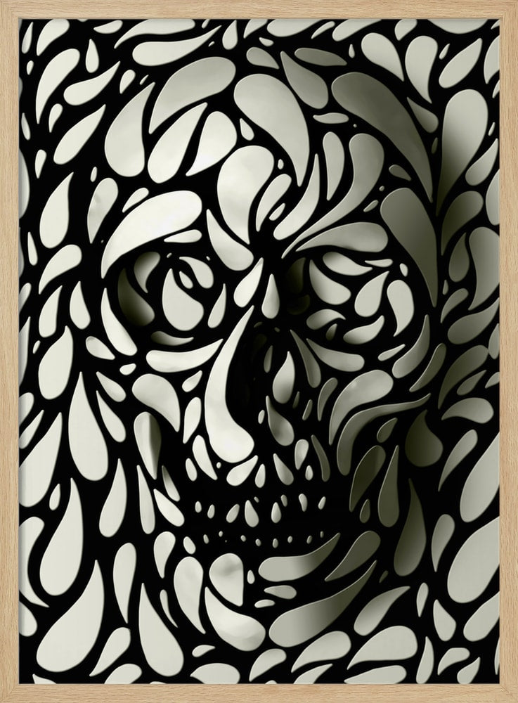 Shadow Skull Forms Halloween Wall Art Print – Minimal Halloween Poster
