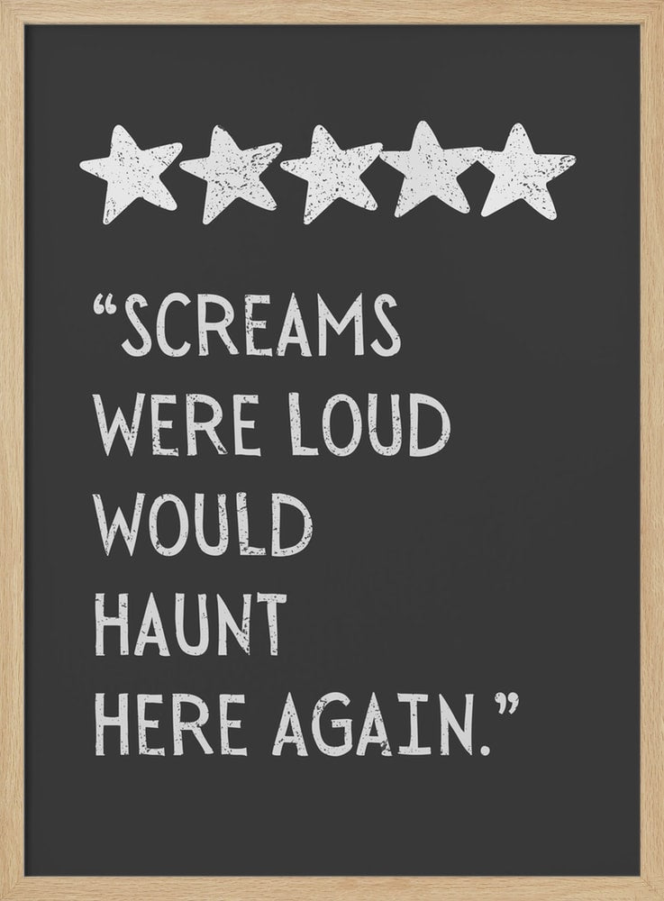 Haunted Five Star Review Halloween Wall Art Print – Funny Halloween Poster