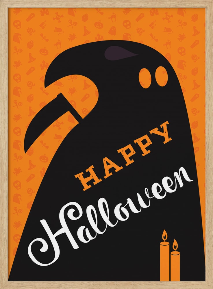 Happy Halloween Ghost Halloween Wall Art Print – Spooky Halloween Poster