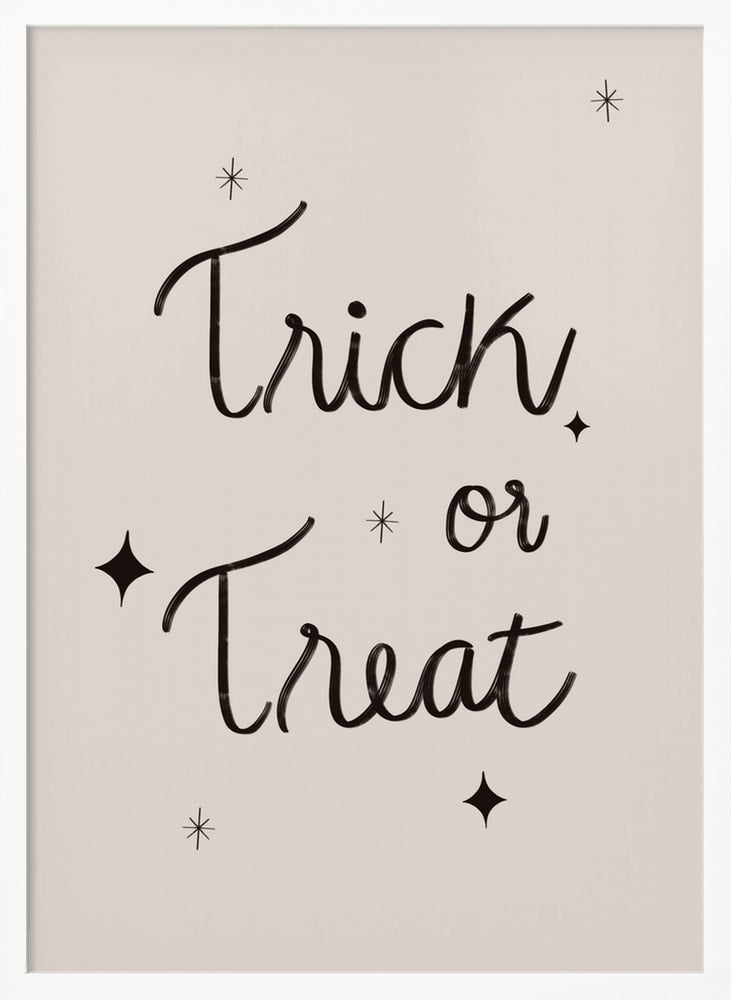 Halloween Trick Treat Script Halloween Wall Art Print – Spooky Halloween Poster