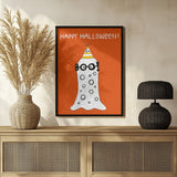 Halloween Boo Ghost Halloween Wall Art Print – Cute Kawaii Halloween Poster