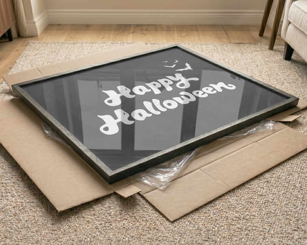 Happy Halloween Bats Halloween Wall Art Print – Spooky Halloween Poster
