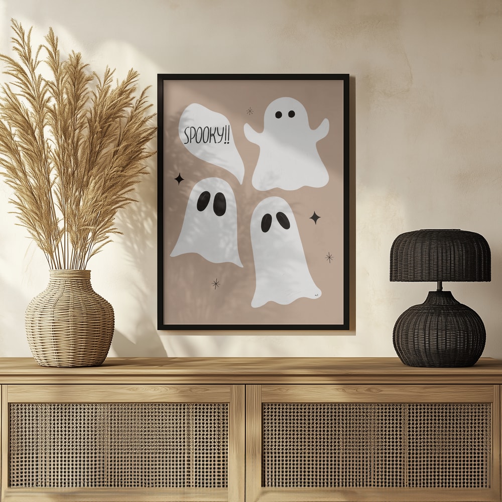Spooky Cute Ghosts Halloween Wall Art Print – Cute Kawaii Halloween Poster