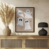 Spooky Cute Ghosts Halloween Wall Art Print – Cute Kawaii Halloween Poster