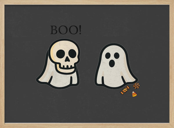 Halloween Ghosts Boo Halloween Wall Art Print – Cute Kawaii Halloween Poster