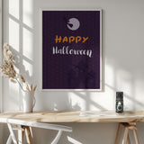 Happy Halloween Night Halloween Wall Art Print – Gothic Vintage Halloween Poster