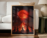 Red Moon Ritual Halloween Wall Art Print – Gothic Occult Halloween Poster