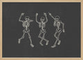 Three Dancing Skeletons Halloween Wall Art Print