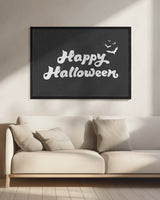 Happy Halloween Bats Halloween Wall Art Print – Spooky Halloween Poster