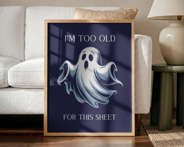 Funny Old Ghost Halloween Wall Art Print – Funny Halloween Poster
