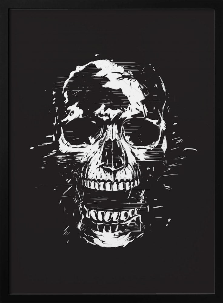 Distressed Grunge Skull Halloween Wall Art Print – Minimal Halloween Poster