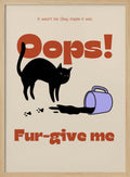 Oops Coffee Cat Halloween Wall Art Print