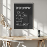 Haunted Five Star Review Halloween Wall Art Print – Funny Halloween Poster
