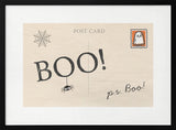 Halloween Boo Postcard Halloween Wall Art Print – Cute Kawaii Halloween Poster