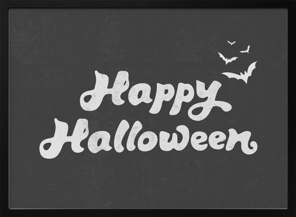 Happy Halloween Bats Halloween Wall Art Print – Spooky Halloween Poster