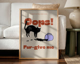 Oops Coffee Cat Halloween Wall Art Print – Funny Halloween Poster