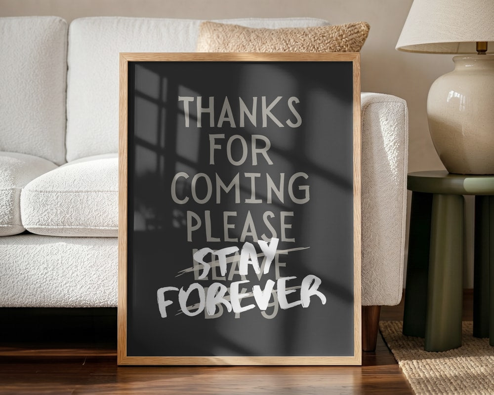Humorous Stay Forever Halloween Wall Art Print – Funny Halloween Poster