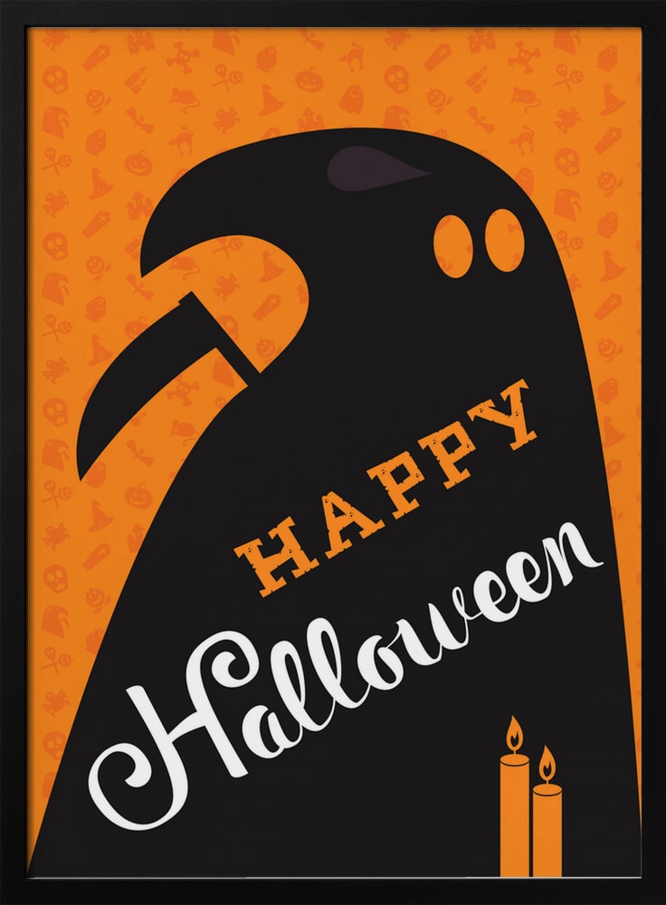 Happy Halloween Ghost Halloween Wall Art Print – Spooky Halloween Poster