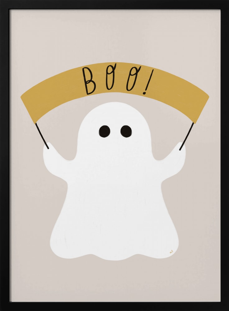Halloween Boo Ghost Halloween Wall Art Print – Cute Kawaii Halloween Poster
