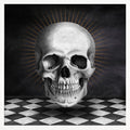 Vintage Skull Golden Halo Halloween Wall Art Print