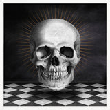 Vintage Skull Golden Halo Halloween Wall Art Print – Gothic Occult Halloween Poster