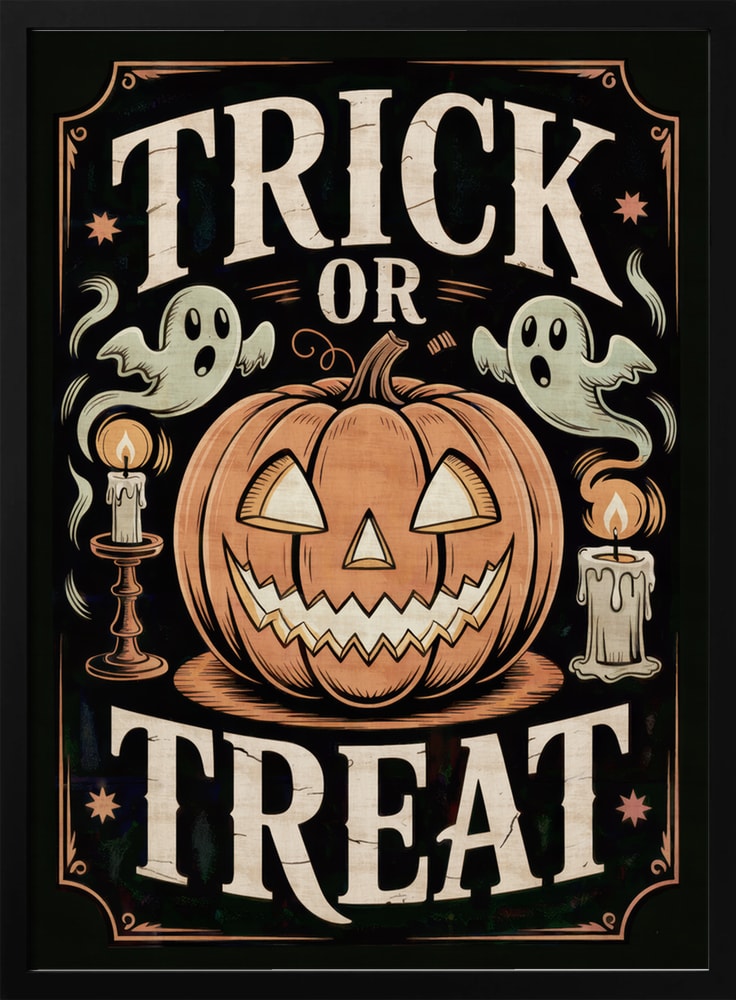 Trick or Treat Halloween Wall Art Print – Spooky Halloween Poster