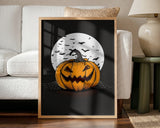 Moonlit Halloween Pumpkin Halloween Wall Art Print – Spooky Halloween Poster