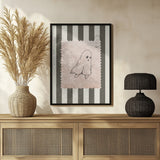 Cute Ghost Stamp Halloween Wall Art Print – Cute Kawaii Halloween Poster