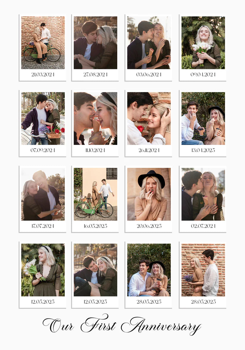 Couple Memories, Polaroid Style Photo Collage Poster Art Print UK — Japanese Vibrant Wall Art — Living Room — Wall It All...
