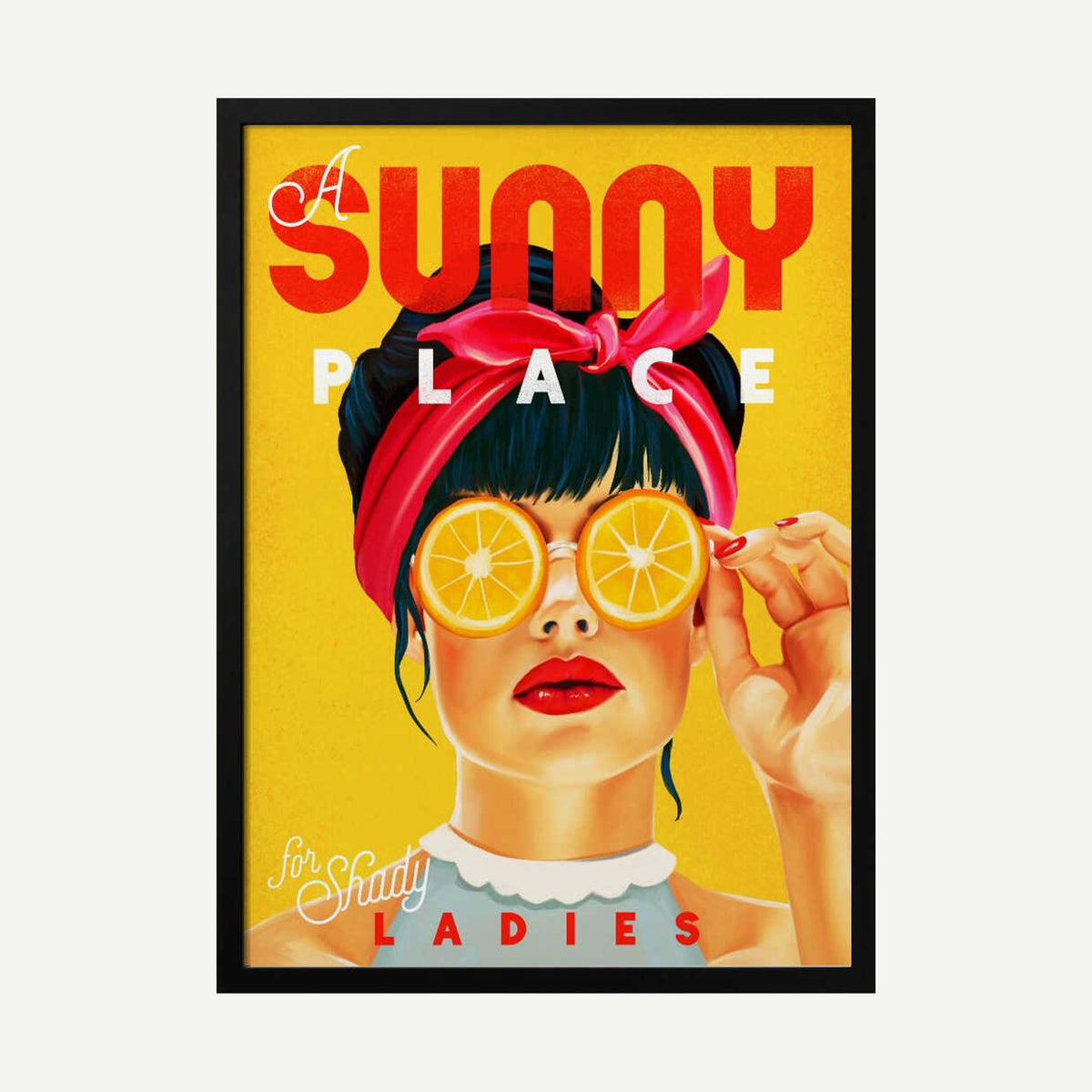 A Sunny Place For Shady Ladies Orange Pinup Art Art Print UK — Portrait Vibrant Wall Art — Kitchen — Wall It All Prints