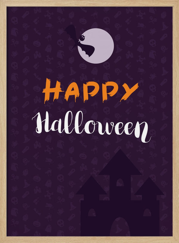 Happy Halloween Night Halloween Wall Art Print – Gothic Vintage Halloween Poster