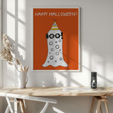 Halloween Boo Ghost Halloween Wall Art Print – Cute Kawaii Halloween Poster