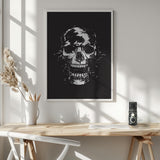 Distressed Grunge Skull Halloween Wall Art Print – Minimal Halloween Poster