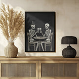 Skeletons Eternal Toast Halloween Wall Art Print – Gothic Skull Halloween Poster