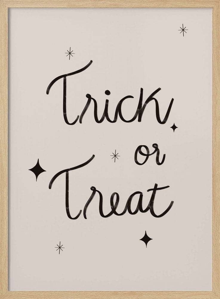 Halloween Trick Treat Script Halloween Wall Art Print – Spooky Halloween Poster