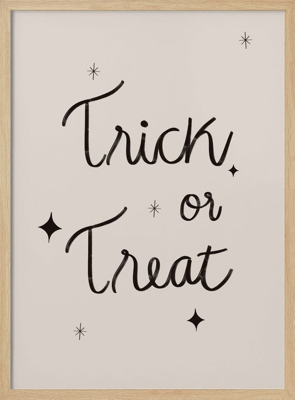 Halloween Trick Treat Script Halloween Wall Art Print – Spooky Halloween Poster