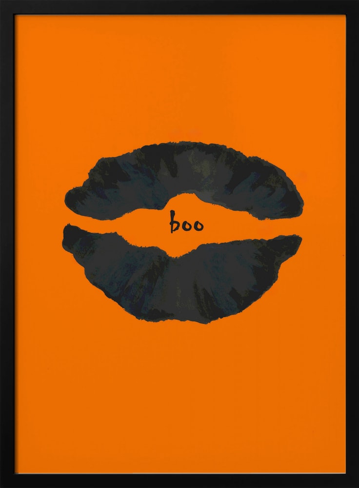 Halloween Boo Lips Halloween Wall Art Print – Cute Kawaii Halloween Poster