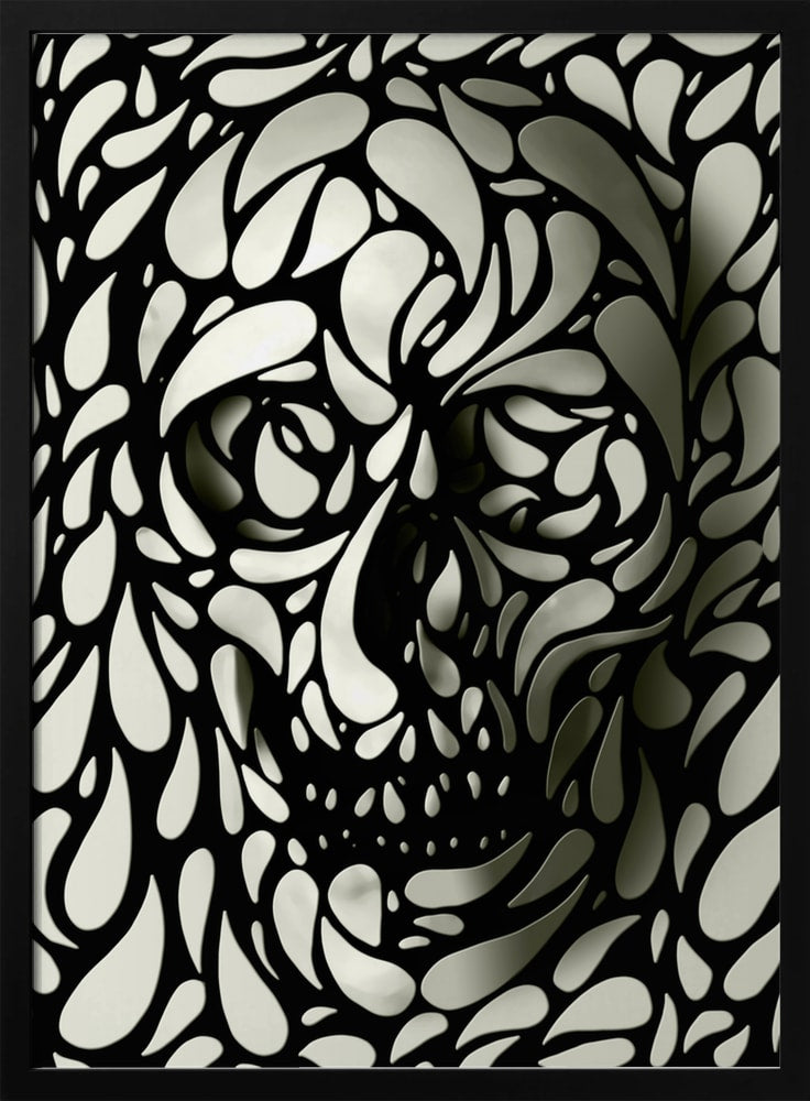 Shadow Skull Forms Halloween Wall Art Print – Minimal Halloween Poster