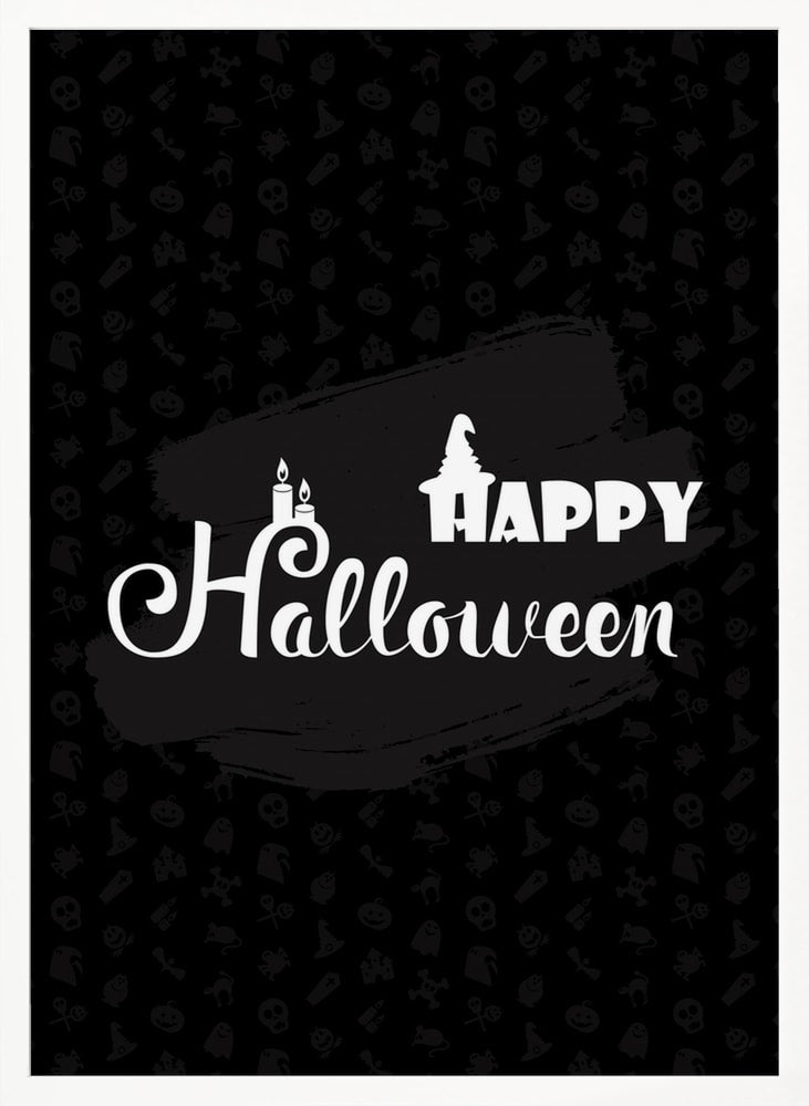 Happy Halloween Greeting Halloween Wall Art Print – Spooky Halloween Poster