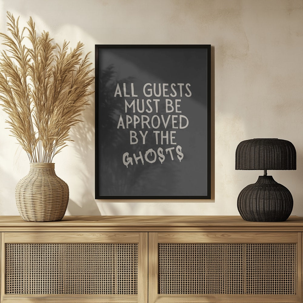 Guests Approved By Ghosts Halloween Wall Art Print – Funny Halloween Poster