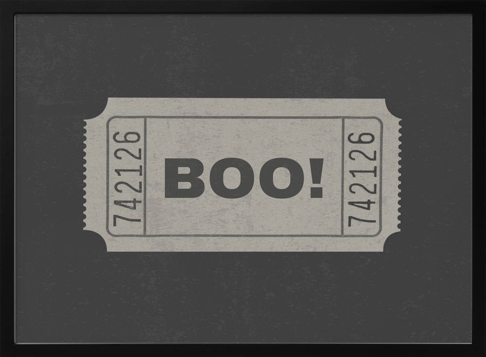 Boo Halloween Ticket Halloween Wall Art Print – Funny Halloween Poster