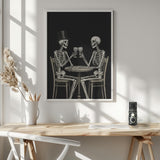 Skeletons Eternal Toast Halloween Wall Art Print – Gothic Skull Halloween Poster