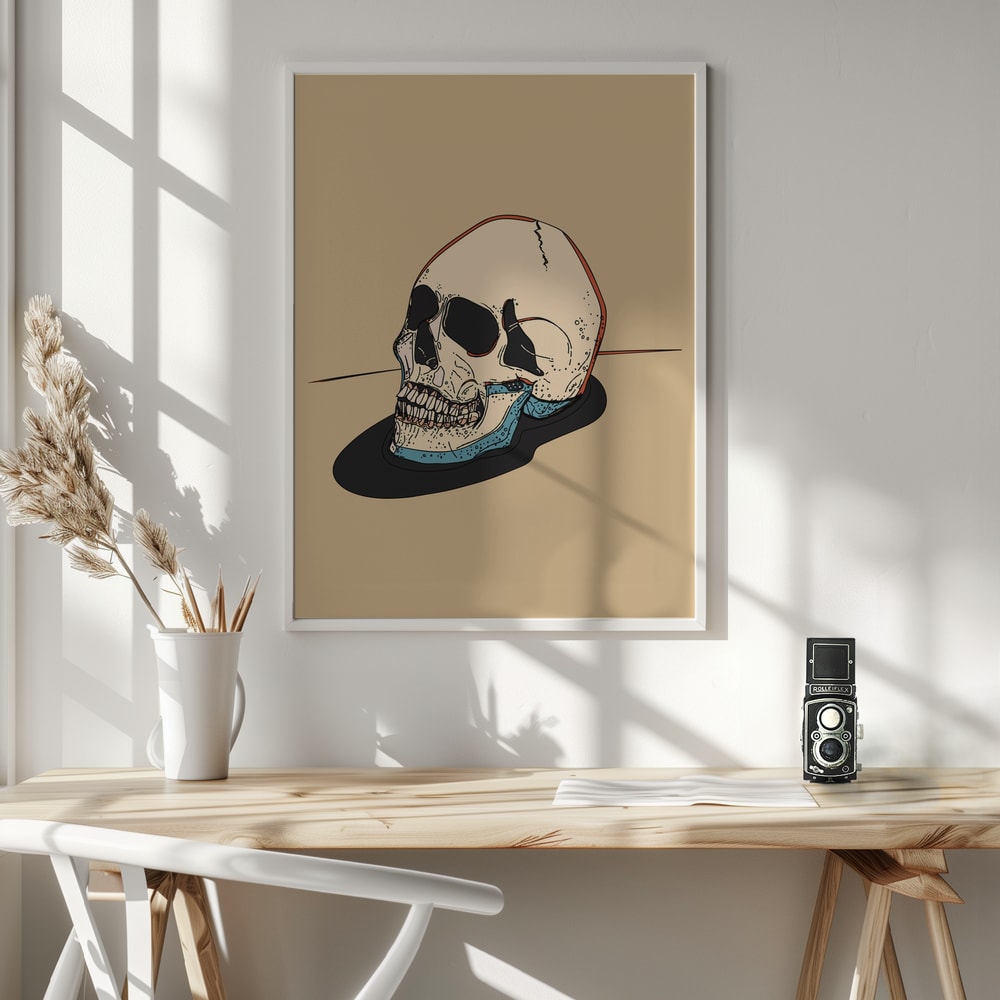 Artistic Skull Study Halloween Wall Art Print – Gothic Vintage Halloween Poster