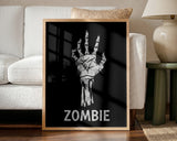 Zombie Reaching Hand Halloween Wall Art Print – Spooky Halloween Poster
