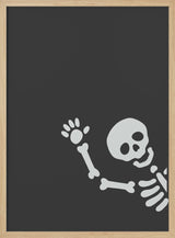 Waving Halloween Skeleton Halloween Wall Art Print – Cute Kawaii Halloween Poster