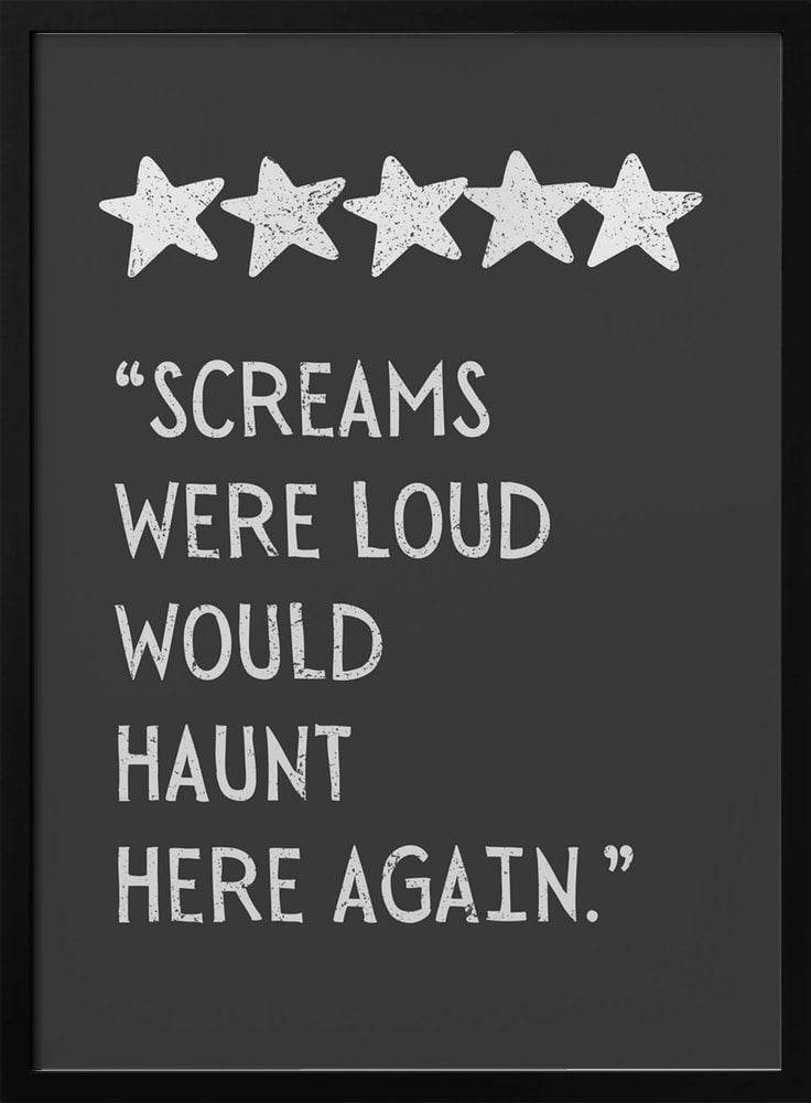 Haunted Five Star Review Halloween Wall Art Print – Funny Halloween Poster
