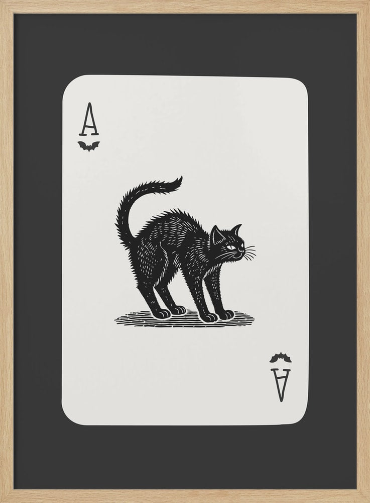 Halloween Ace - Cat Halloween Wall Art Print – Cute Kawaii Halloween Poster