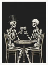 Skeletons Eternal Toast Halloween Wall Art Print – Gothic Skull Halloween Poster