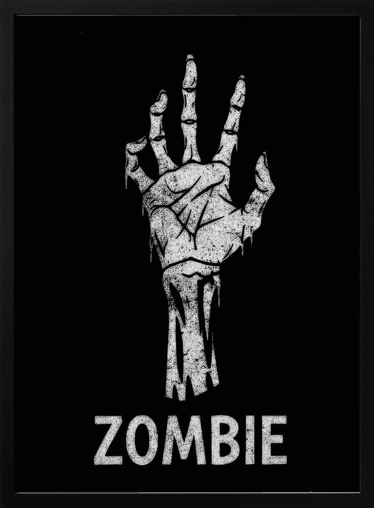 Zombie Reaching Hand Halloween Wall Art Print – Spooky Halloween Poster